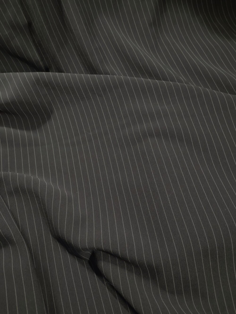 Dark Gray Pinstripe Fabric - Classic Suiting High Stretch